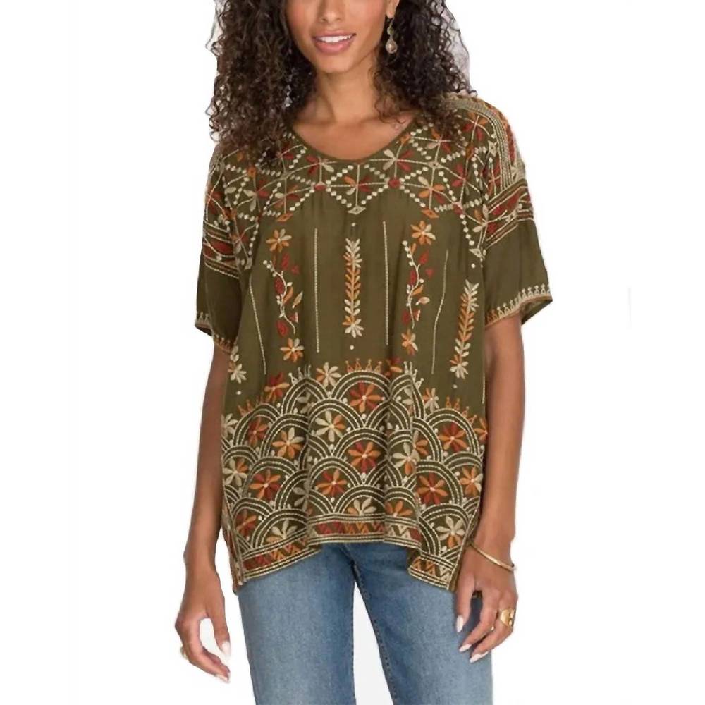 NEW JOHNNY WAS aubrey blouse in tarragon